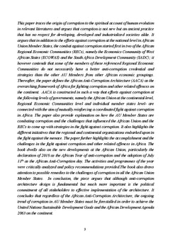 The African Union and the Fight against Corruption