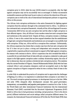 The African Union and the Fight against Corruption