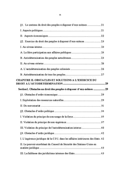 Analyse du droit des peuples à disposer d'eux-mêmes