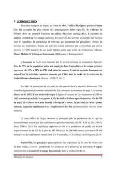 Etude de la Rentabilité économique des riziculteurs de l'ON