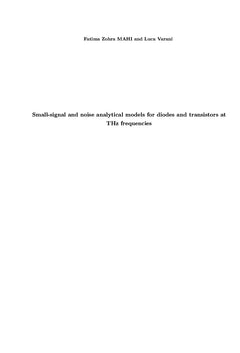 Small-signal and noise analytical models for diodes and transistor at THz frequencies