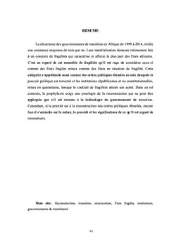 La reconstruction des États fragiles