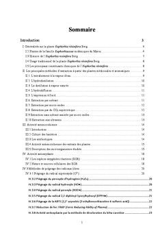 Valorisation des euphorbes marocaines: Phytochimie Appliquee