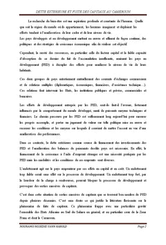Dette extérieure et fuite des capitaux au Cameroun