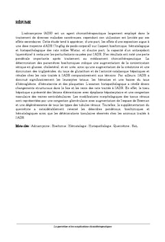 La quercétine et les complications chimiothérapeutiques