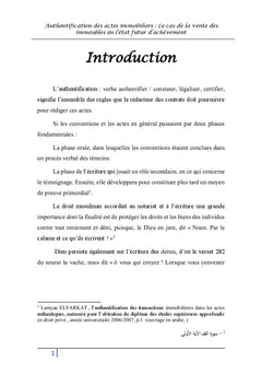 Authentification des actes immobiliers le cas de VeFA
