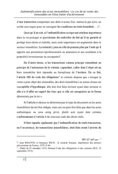 Authentification des actes immobiliers le cas de VeFA