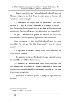 Authentification des actes immobiliers le cas de VeFA