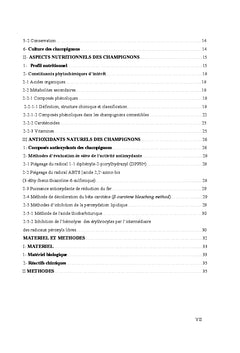 Caractéristiques chimiques et potentialités antioxydantes