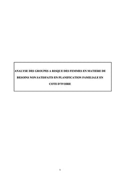 Analyse des groupes à risque des femmes en matière