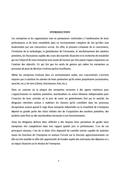 Impact du contrôle interne dans la fonction approvisionnement
