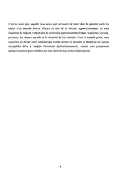 Impact du contrôle interne dans la fonction approvisionnement