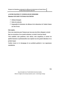 Reception des echantillons au laboratoire de reference de la tuberculose