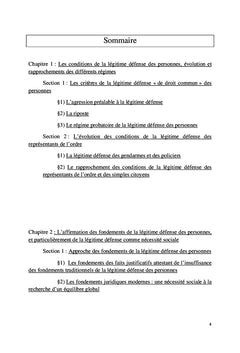 La légitime défense des personnes