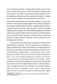 La légitime défense des personnes