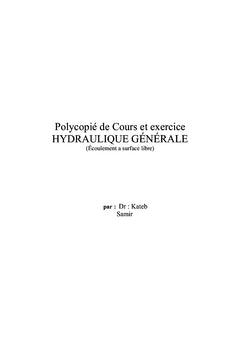 Hydraulique general cours et exercice