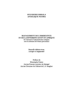 Management de l'émergence et de la diversification en Afrique