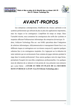 La mise en place de la securite dans un reseau LAN/IP