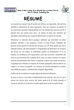 La mise en place de la securite dans un reseau LAN/IP