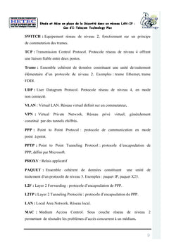 La mise en place de la securite dans un reseau LAN/IP