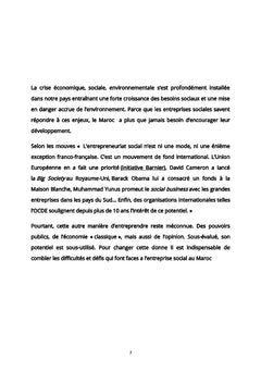 Les Defis de gestion d'une entreprise sociale au Maroc