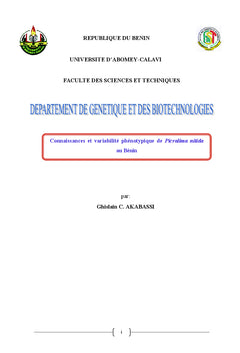 Connaissances et variabilite phenotypique de Picralima nitida au BENIN