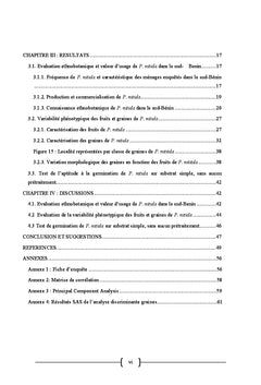Connaissances et variabilite phenotypique de Picralima nitida au BENIN