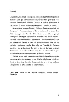 Etude du bon sauvage dans l'univers romanesque de Mondo et Vendredi