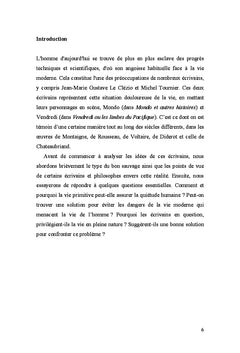Etude du bon sauvage dans l'univers romanesque de Mondo et Vendredi
