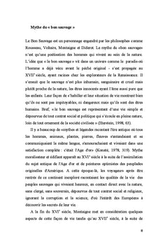 Etude du bon sauvage dans l'univers romanesque de Mondo et Vendredi
