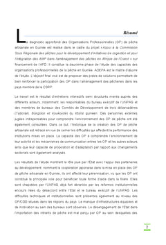 Analyse approfondie des Organisations Professionnelles de la Pêche