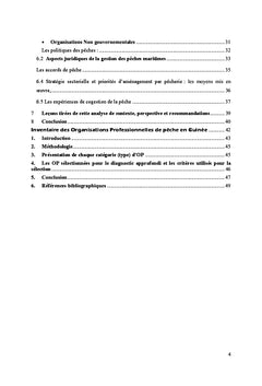 Analyse de contexte et Inventaire des OP de la Pêche