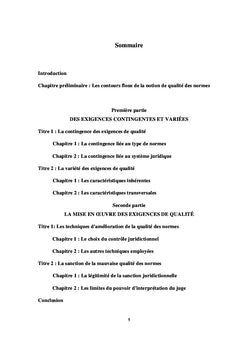 La qualite des normes