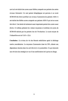 La mesure d'independance fonctionnelle chez les blesses medullaires