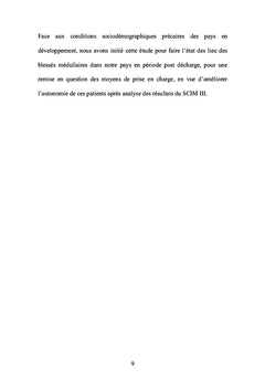 La mesure d'independance fonctionnelle chez les blesses medullaires