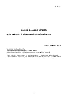 Cours Economie générale