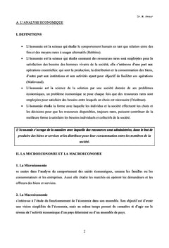 Cours Economie générale