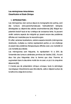 Les méningiomes intracrâniens