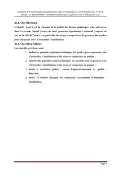 Evaluation qualitative des sirops antipaludiques retrouves A Douala