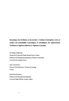 Dynamique des territoires et des terroirs en Tunisie et en Algérie