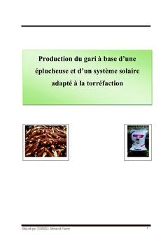 Production du gari à base d'une éplucheuse et d'un système solaire