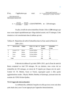 Esquisse d'évaluation du Programme Village assaini