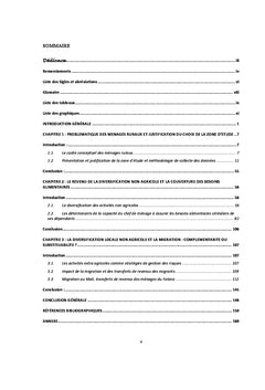 Les activités non agricoles et la couverture des besoins alimentaires