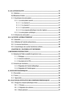Analyses et activités biologiques des extraits du Géranium Rosat