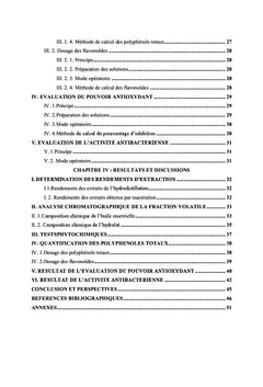 Analyses et activités biologiques des extraits du Géranium Rosat