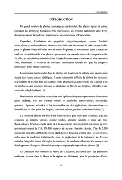 Analyses et activités biologiques des extraits du Géranium Rosat