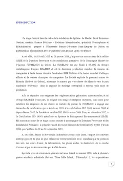 Certification ISO 14001 de la compagnie miniere de l'Ogooue
