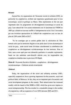 La Contribution des coopératives au développement territorial