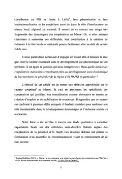 La Contribution des coopératives au développement territorial