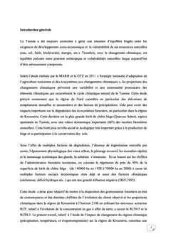 Effet du changement climatique sur la région de Kroumirie